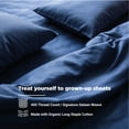thumbnail image 4 of Fabdreams GOTS Certified 100% Organic Cotton Full Sheet Set|400 Thread Count|Soft Silky Shiny|Luxury Hotel Collection| Fits Upto 17" Deep Pocket Mattress | Sustainable |Dark Blue, 4 of 9