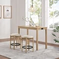 thumbnail image 2 of Melissa Counter Height Table Dining Set Power 2 Stools with Cream Fabric Seats, 2 of 13