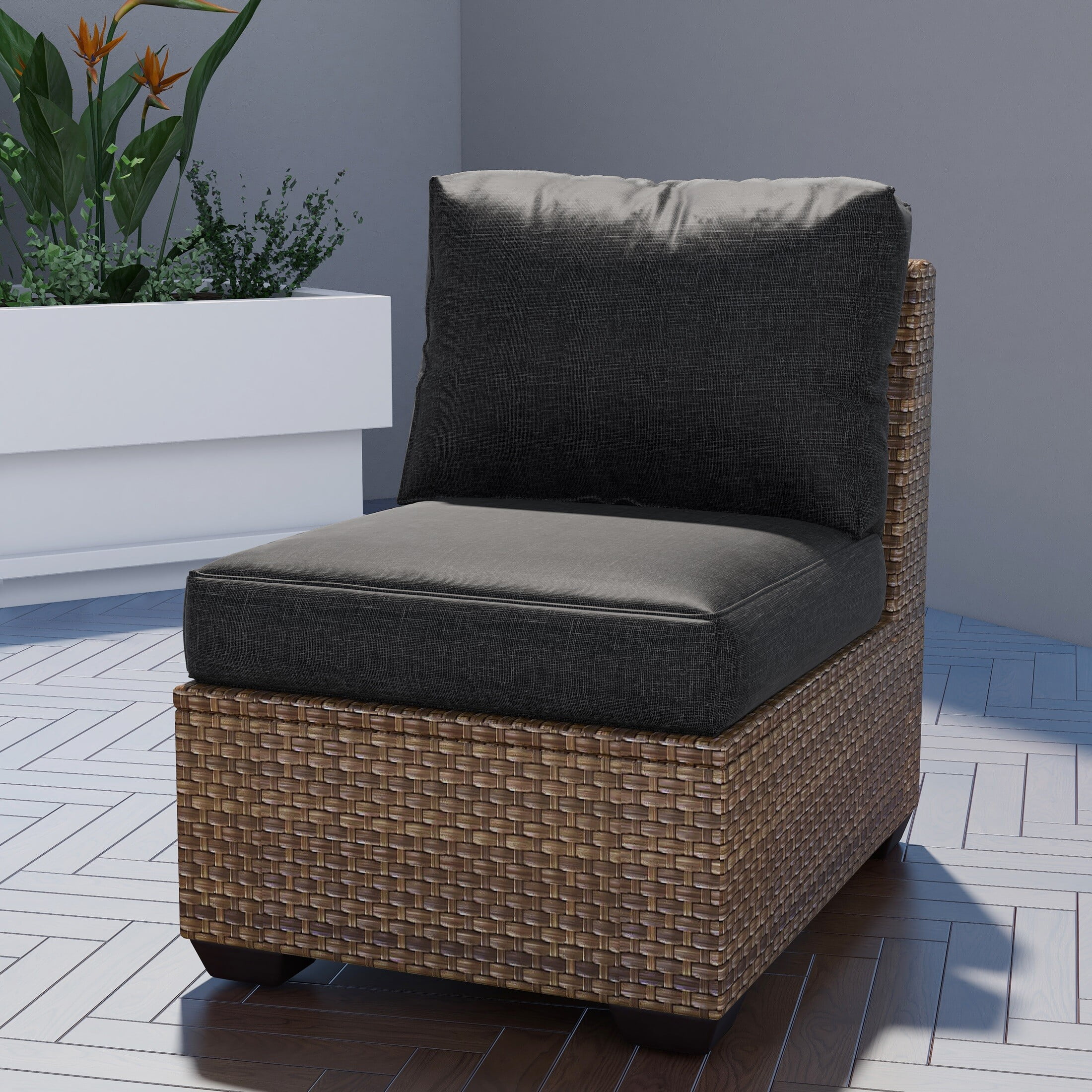 UIXE Outdoor Deep Seat Cushion Set, Patio Furniture Cushions & Back Pad, Water-Resistant Sectional Sofa Cushions for Bistro Chair - Gray