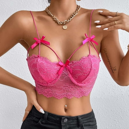 

Women s Wireless Bra Trend Women Tops Solid Lace Slim Camis Hollow Out Underwire Underwear