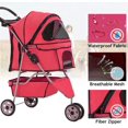 thumbnail image 6 of YRLLENSDAN Pet Gear Dog Stroller Small Dogs, Folding Cat Stroller with Cup Holders 3 Wheel Pet Strollers for Small Dogs Puppy Stroller Travel Carrier Dog Stroller for Medium Dogs, Red, 6 of 7