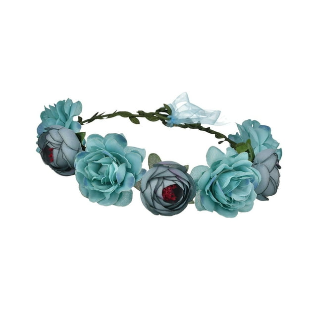 Diadema de Flores, Diadema de Flores para Mujer, Guirnalda de Pelo Ajustable para Mujer, Diadema de Niñas, Corona de Flores para El Cabello,
