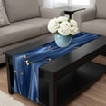 thumbnail image 4 of Navy Blue Marble Table Runner 60 Inches Long, Abstract Modern Golden Geometric Kitchen Coffee Dining Table Decoration for Home Party Birthday Wedding Home Decor 13x60 Inches, 4 of 8