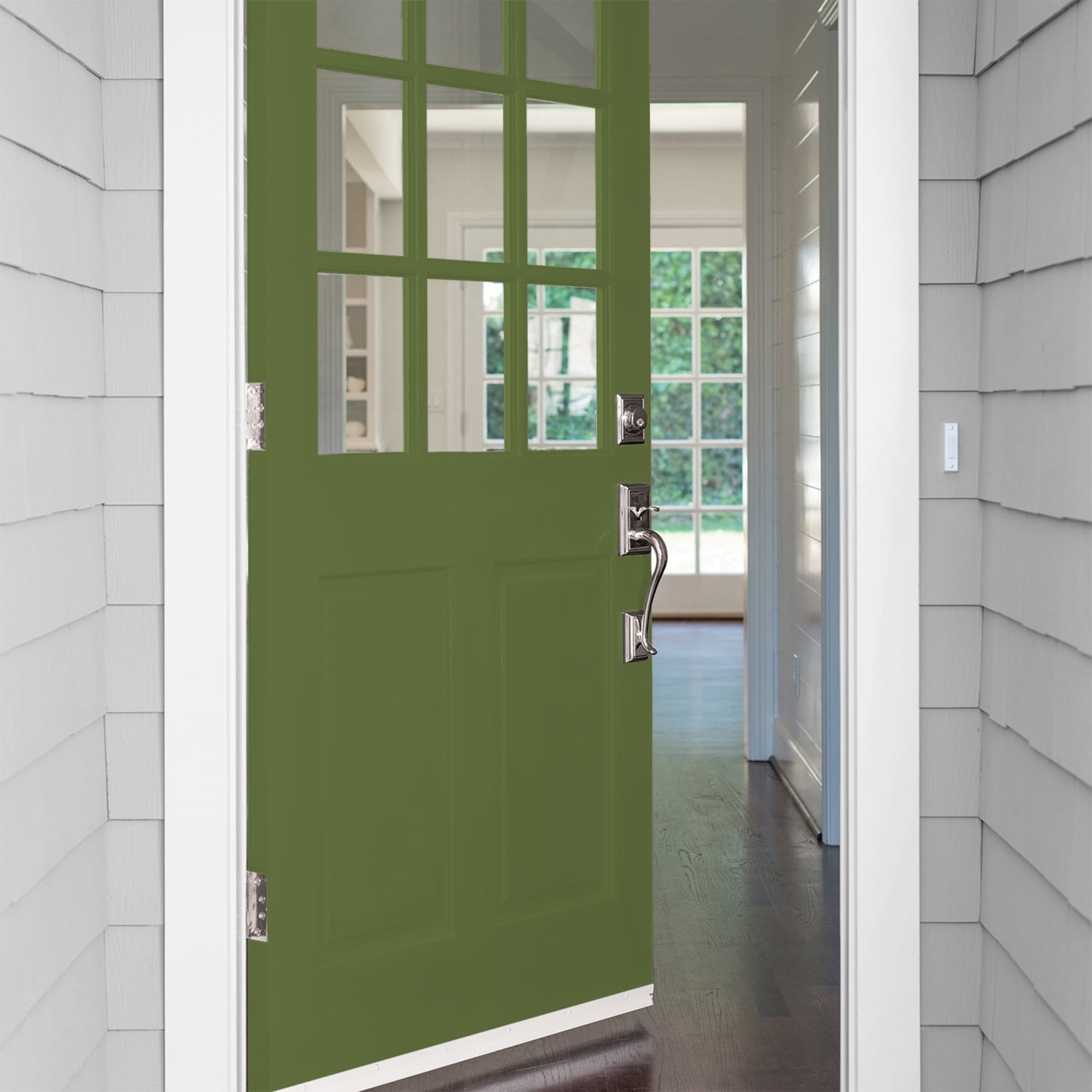 Glidden Fundamentals Globe Artichoke / Green, Semi-Gloss Exterior Paint, 1 Gallon