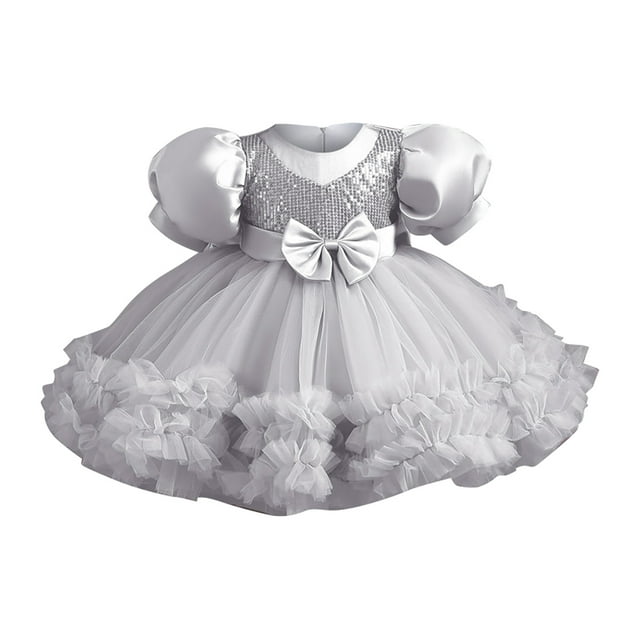 Robes Formelles pour Ados Manches Bouffantes Robe de Bal pour Tout-Petits Robe en Tulle pour Tout-Petits Robe de Princesse pour Filles 18-24 Mois