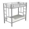 Your Zone Jillette Twin over Twin Metal Bunk Bed, Silver