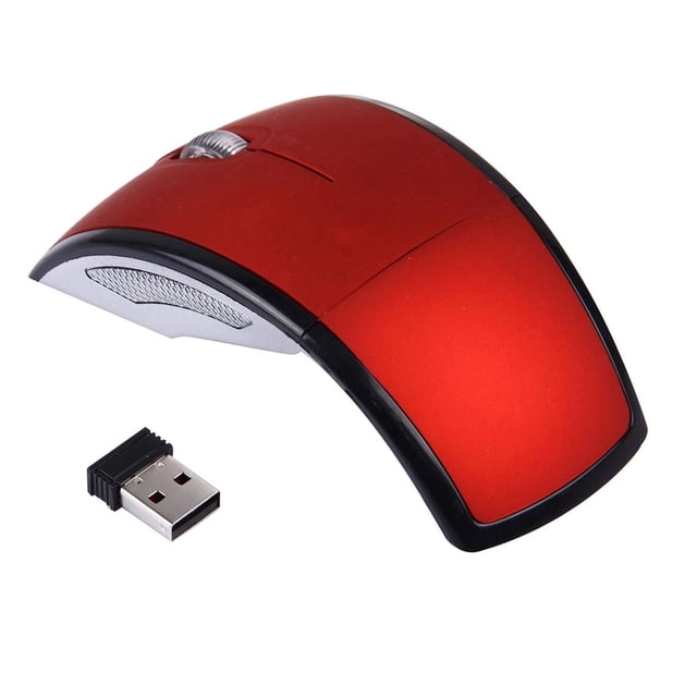 Mouse Inalambrico Buytiti 2.4 Ghz Plegable Color Rojo con Baterias de Regalo