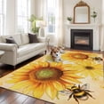thumbnail image 2 of 6'x9' Area Rugs, Sunflower Indoor Outdoor Area Rug for Living Room Bedroom, Yellow Floral Elegant Pastoral Flowers Rustic Washable Bathroom Rugs Kitchen Floor Carpet Mats Home Decor Aesthetic, 2 of 8