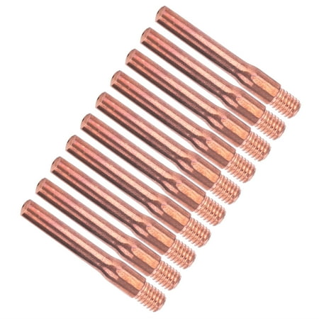 

Gupbes Copper Conductive Nozzle Welding Torch Contact Nozzle 10Pcs Welding Contact Tips Red Copper M6 Conductive Nozzles Welder Accessory 6.5x45x0.8mm