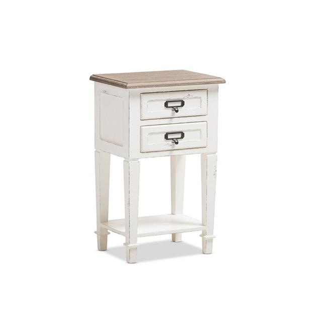 Urban Designs 370043 Weathered Oak White Wash Distressed Finish Wood Nightstand 25 59 X 15 74 X 11 81 In Walmart Canada