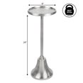 thumbnail image 4 of JONATHAN Y Irida 24" Art Deco Designer Pedestal Drink Table and Decorative End Table with Hammered Round Top and Bell Base, Antique Nickel, END4007B, 4 of 5