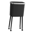 thumbnail image 1 of Cubo de basura con ruedas, capacidad de 15 litros, tapa abatible, cierre con botón pulsador. Para salón. Negro plateado, 1 of 9