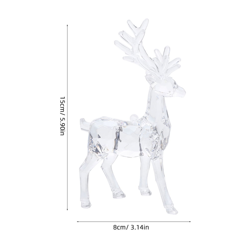 EXHUMKY Transparent Acrylic Reindeer Ornaments for Christmas Tree Decoration, Festive Home Decor and Craft Supplies