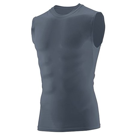 Graphite Training Top - Augusta Sportswear Men's Sleeveless Compression Shirt L Graphite