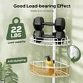 thumbnail image 4 of Corner Shower Caddy Tension Pole: Rustproof Bathroom Organizer Shelves for Bathtub Shampoo Accessories Storage Holder - 47-121 Inch Adjust - White, 4 of 14