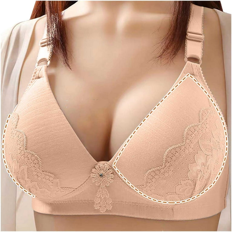 Viadha Bandeau Bra with Support Thin Large Size Breathable Gathered  Underwear Non-Steel Bra Daily Bra