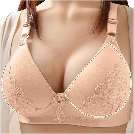 

IROINNID Women s Triangle Bras Solid Thin Large Size Breathable Push Up Underwear Non-Steel Daily Underwear