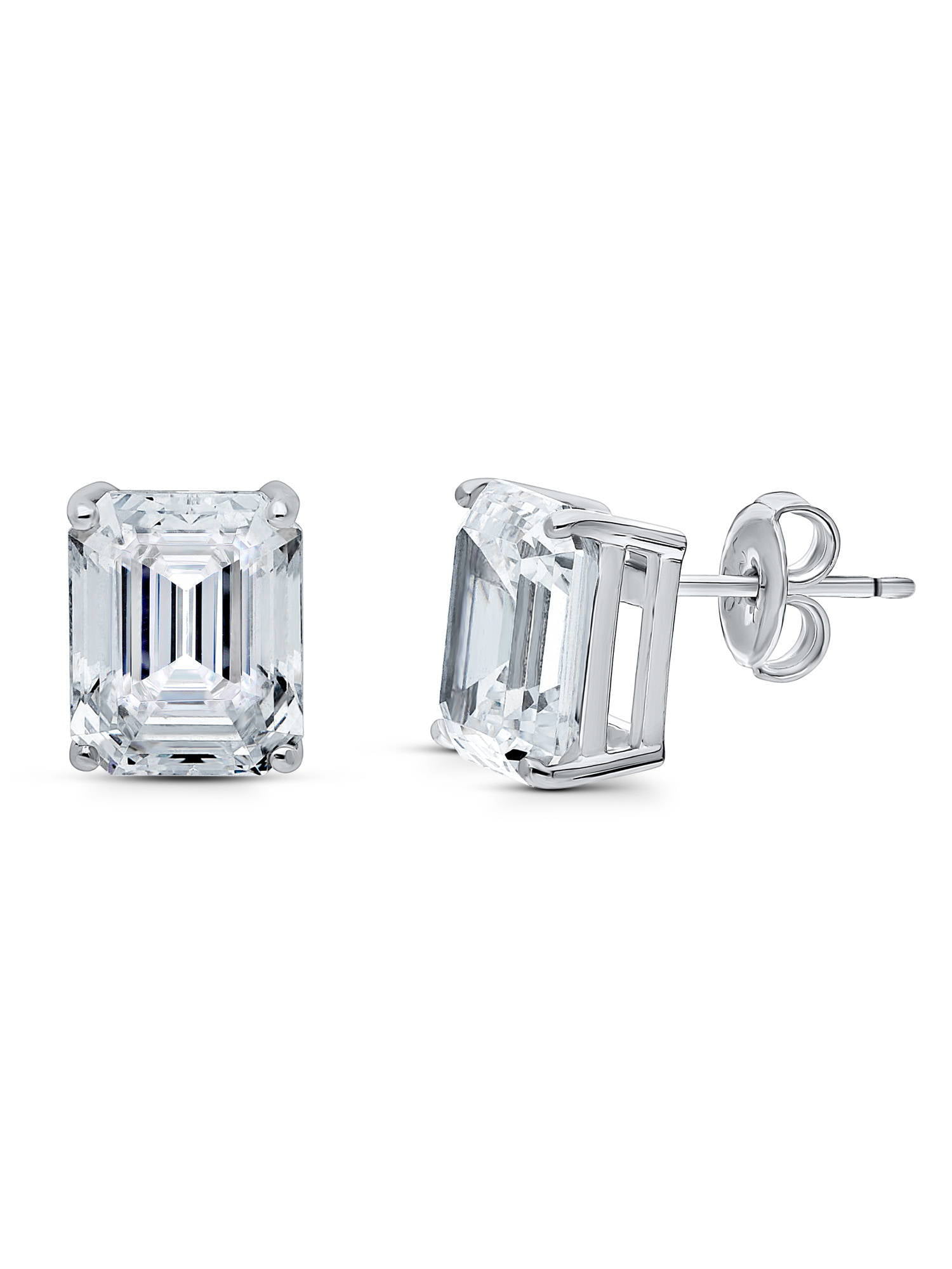 BERRICLE Rhodium Plated Sterling Silver Cubic Zirconia CZ Love Knot Wedding Stud Earrings