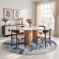 thumbnail image 5 of SIXHOME 6'x6' Area Rugs for Living Room Marble Swirl Abstract Rug Ultra Soft Washable Rugs for Bedroom Anti Slip Durable Carpet Home Decor for Dining Room Blue, 5 of 9
