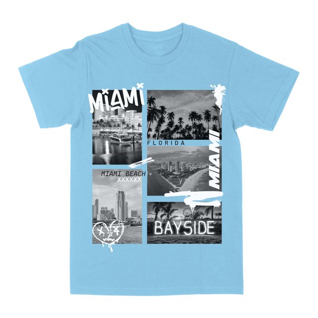 Americana Collection Miami Grafiti Light-Blue Medium T-Shirt
