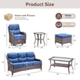 thumbnail image 5 of Bellefurn 7 Pieces Luxury Patio Furniture Sets Outdoor Conversation Sets with Swivel Rocker Chairs with 6" Thick Cushion,Sofa,Side Table and Ottomans,for Porch Deck Backyard Poolside, 5 of 13