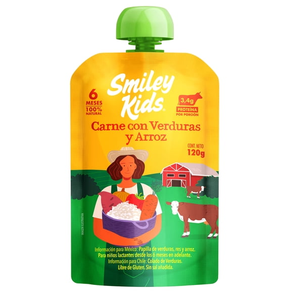 Papilla Smiley Kids de Res y Verduras 120 gr
