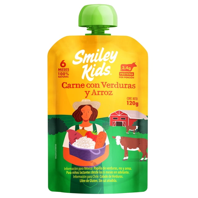 Papilla Smiley Kids de Res y Verduras 120 gr