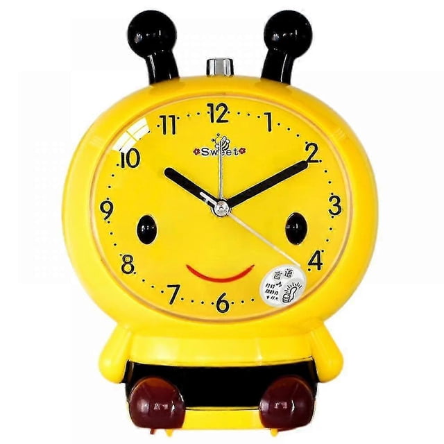 Saytay Alarm Clocks For Bedrooms, Cartoon Alarm Clock Bee Alarm Clock Night Light, Student Children's Home Decoration Desktop Clock(yellow) G