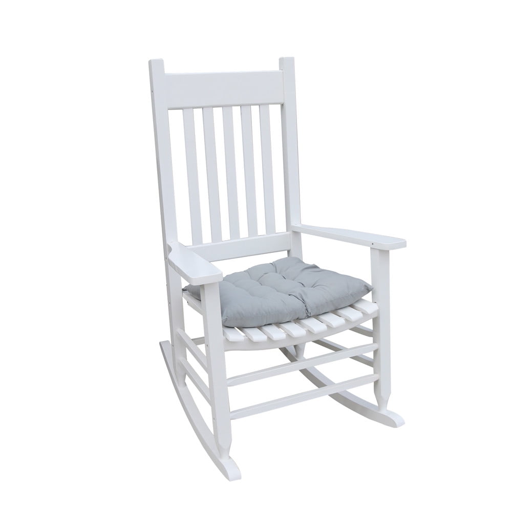 Traditional Solid Hardwood Rocking Chair Sturdy Wide Seat and Armrest