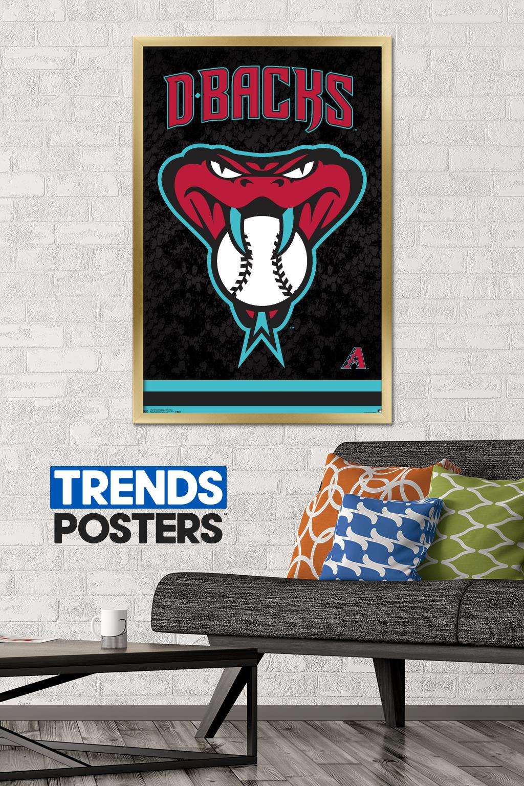 MLB Arizona Diamondbacks - Snake Head Logo Wall Poster, 22.375" x 34", Framed