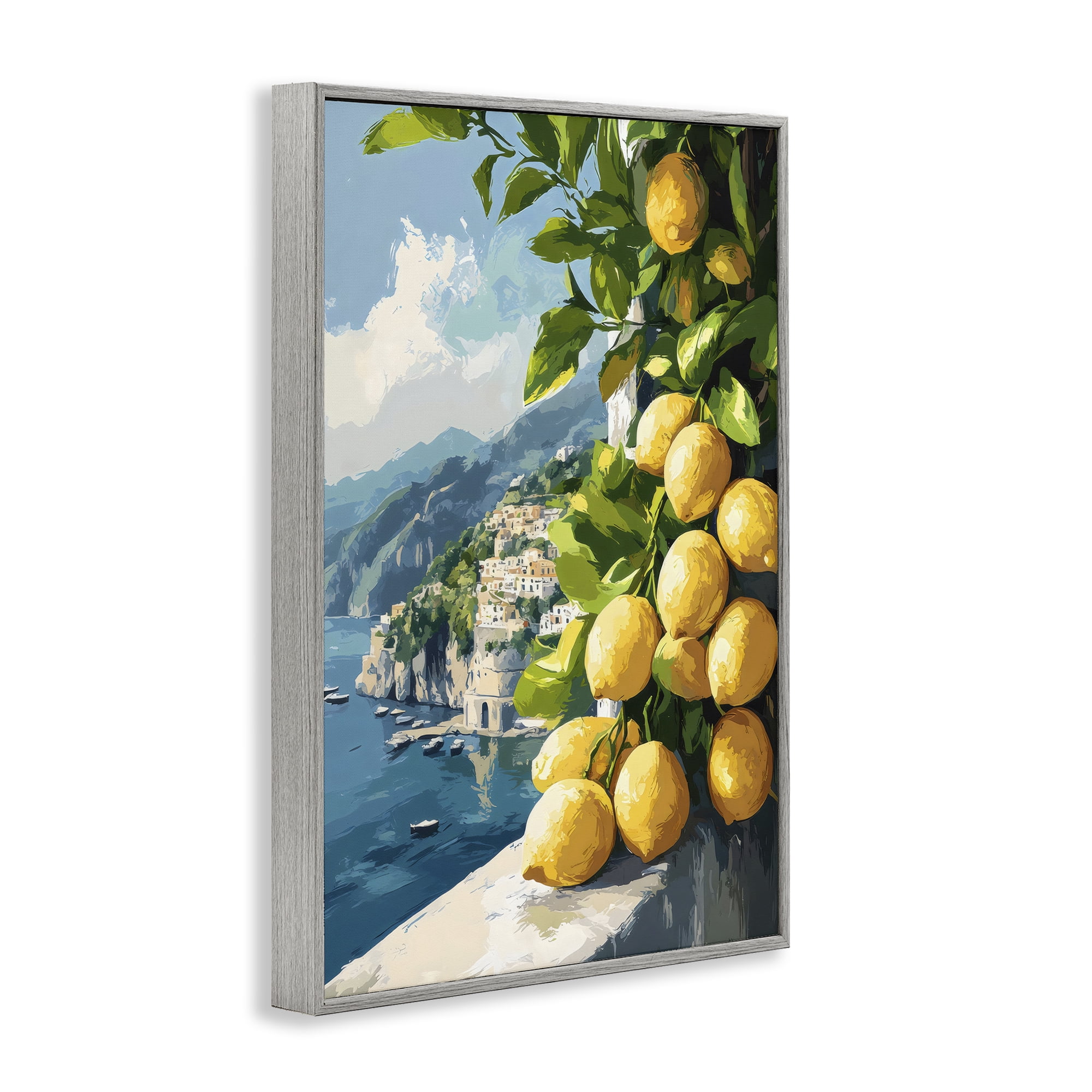 Stupell Industries Lemon Terrace Amalfi View Gray Framed Giclee Art, design by Creative Studio
