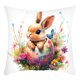 thumbnail image 2 of Easter Cute Bunny Pillow Cover Office Chair Cushion Cover Home Bedside Pillow Cover Sofa Pillow Cover 17.72x17.72 Inch, 2 of 6