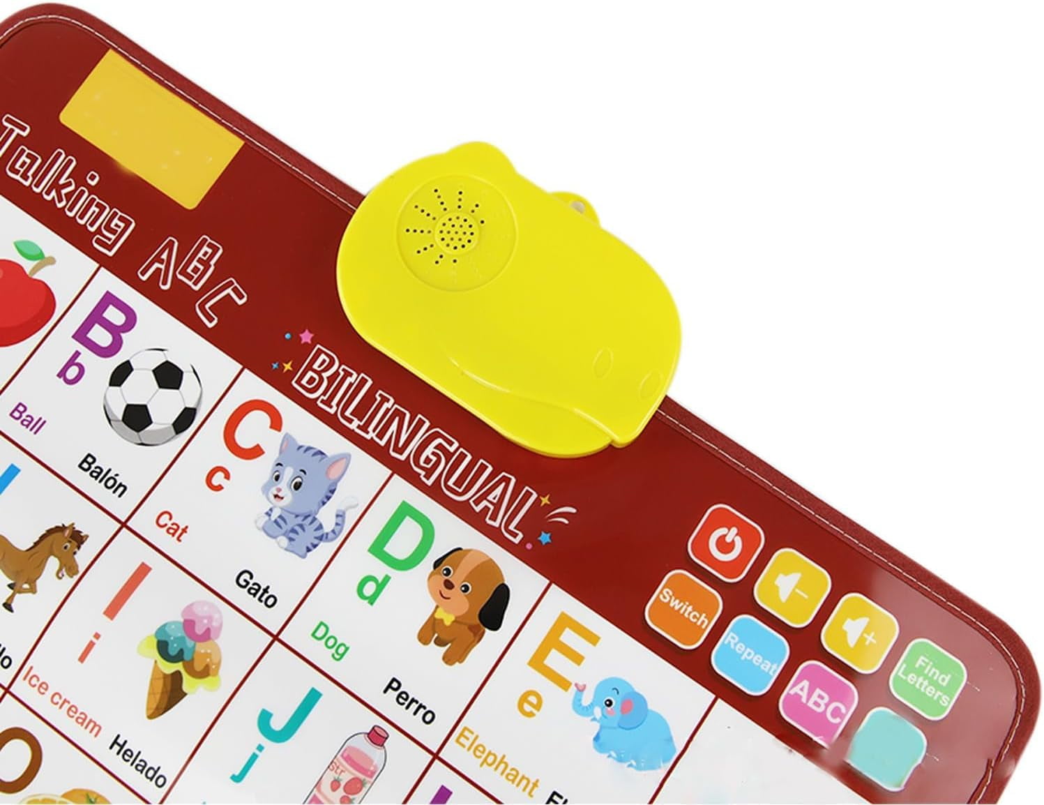 Talking Wall Chart, Bilingual English & Spanish Learning Poster with ABCs, Numbers and Piano, Interactive Educational Toy