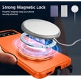 thumbnail image 2 of Magnetic Case for Samsung Galaxy Z Flip 4 Case with Kickstand & Ring Holder, [Compatible with MagSafe Charging] Slim Ultra PC Back Scratch-Resistant Military Grade Shockproof Case, Orange, 2 of 14