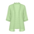 thumbnail image 6 of GERsome Cardigans for Women Beach Swimwear Cover Up Chiffon Kimono Short Sleeve Loose Summer Tops,Green,Size L, 6 of 9
