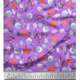thumbnail image 1 of Soimoi Purple Cotton Jersey Fabric Leaves & Berries Fruits Decor Fabric Printed Yard 58 Inch Wide, 1 of 3