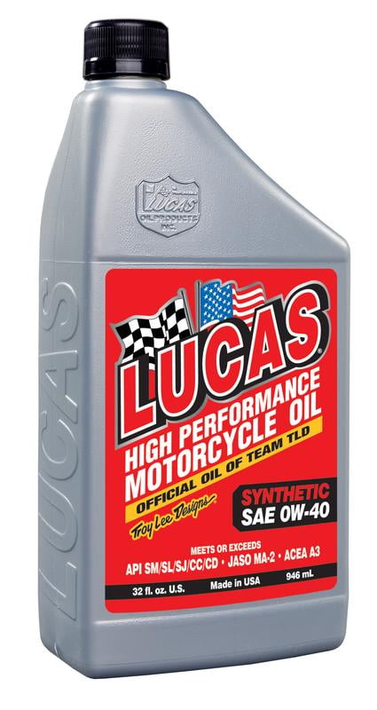 Lucas Oil Products Synthetic SAE 0W-40 Motorcycle Oil