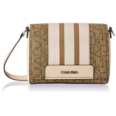 Calvin Klein Clara Signature Monogram Key Item Demi Shoulder Handbag (Sand)