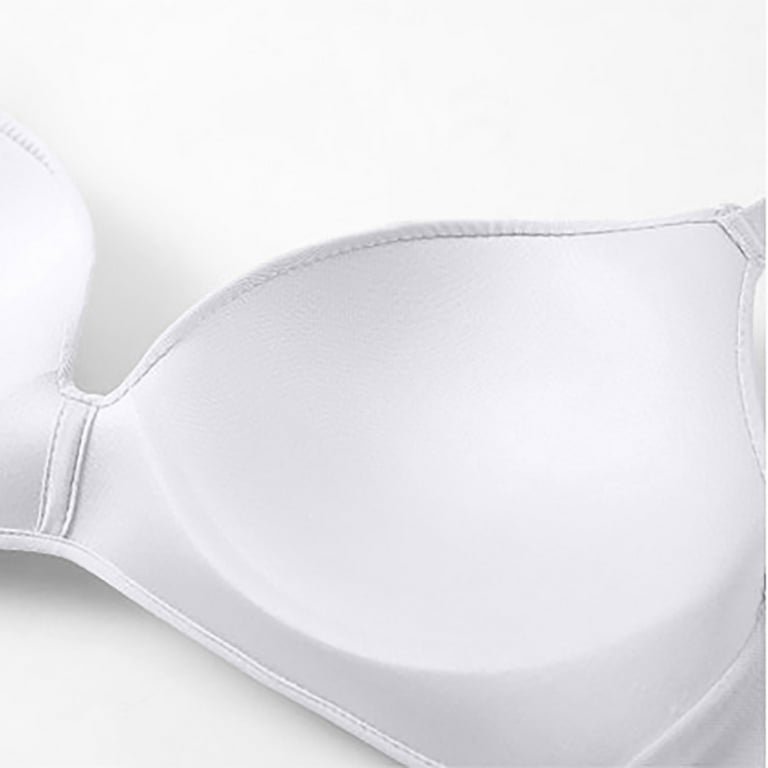 PAERLAN Seamless no steel ring upright cotton white bra chest gather  seamlessly adjustable breathable female underwear