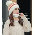 thumbnail image 3 of CoCopeaunts Women Pom Beanie Hat Scarf Set Girls Winter Knit Hat Warm Slouchy Ski Skull Cap Scarf Set, 3 of 7