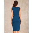 thumbnail image 3 of DARING DIVA Elegant Double Breasted Two Pieces Cape and Dress Sets XS Lake Blue, 3 of 6