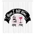 thumbnail image 2 of Ambesonne Drinking Sayings Shower Curtain, Coffee AM Wine PM, 69"Wx70"L, White Dark Grey and Dark Pink, 2 of 4