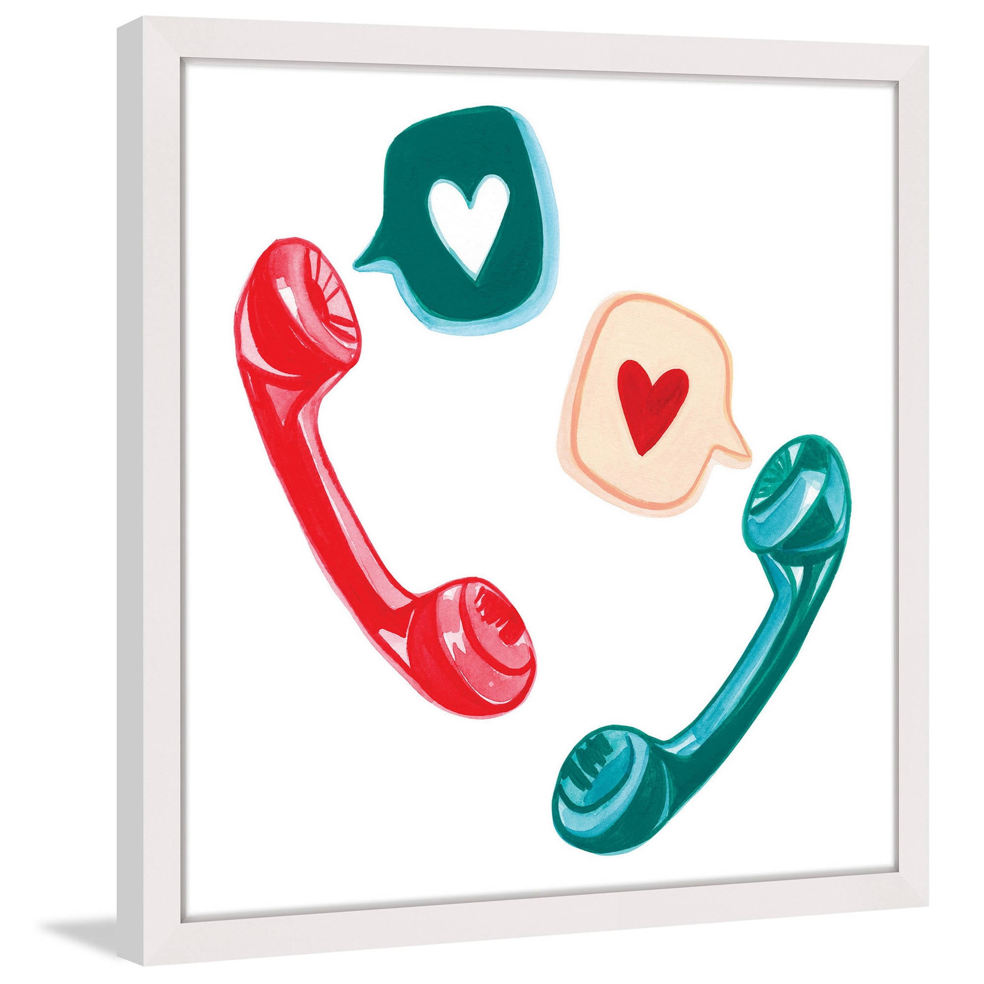 Marmont Hill "Love Phones" by Molly Rosner Framed Painting Print