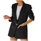 thumbnail image 2 of Blazer para mujer, chaqueta lisa con cuello vuelto, abrigo de manga larga, abrigo para mujer, 2 of 9