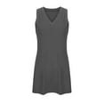 thumbnail image 6 of Weiqiqre Casual Summer Dresses for Women Mini Dress Casual Loose Sleeveless Crewneck Slit Basic T Shirt Dresses with Pockets, 6 of 6