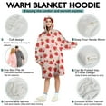 thumbnail image 5 of Red Strawberry Plants Fruit Dot Pink Pattern Wearable Oversized Blanket,Wearable Blanket Hoodie for Adults,Cozy Hooded Blankets with Super Pockets,Super Warm Fuzzy Pullover for Women & Men, 5 of 6