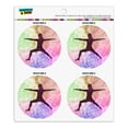 thumbnail image 1 of Warrior II 2 Yoga Pose Refrigerator Fridge Locker Vinyl Circle Magnet Set, 1 of 3