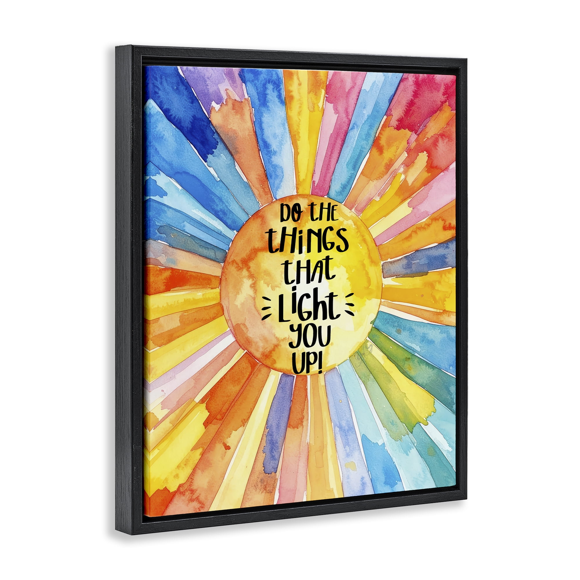 Stupell Industries Things That Light You Up Black Framed Floater Canvas Wall Art, design by Shelly Craig