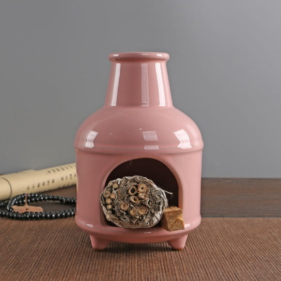 Porte-palo Santo en Céramique Fait Main – Brûleur d'Encens Naturel Simple à la Sauge pour Méditation et Rituels de Nettoyage (15,7cm/6,18 Po Hauteur) Beige
