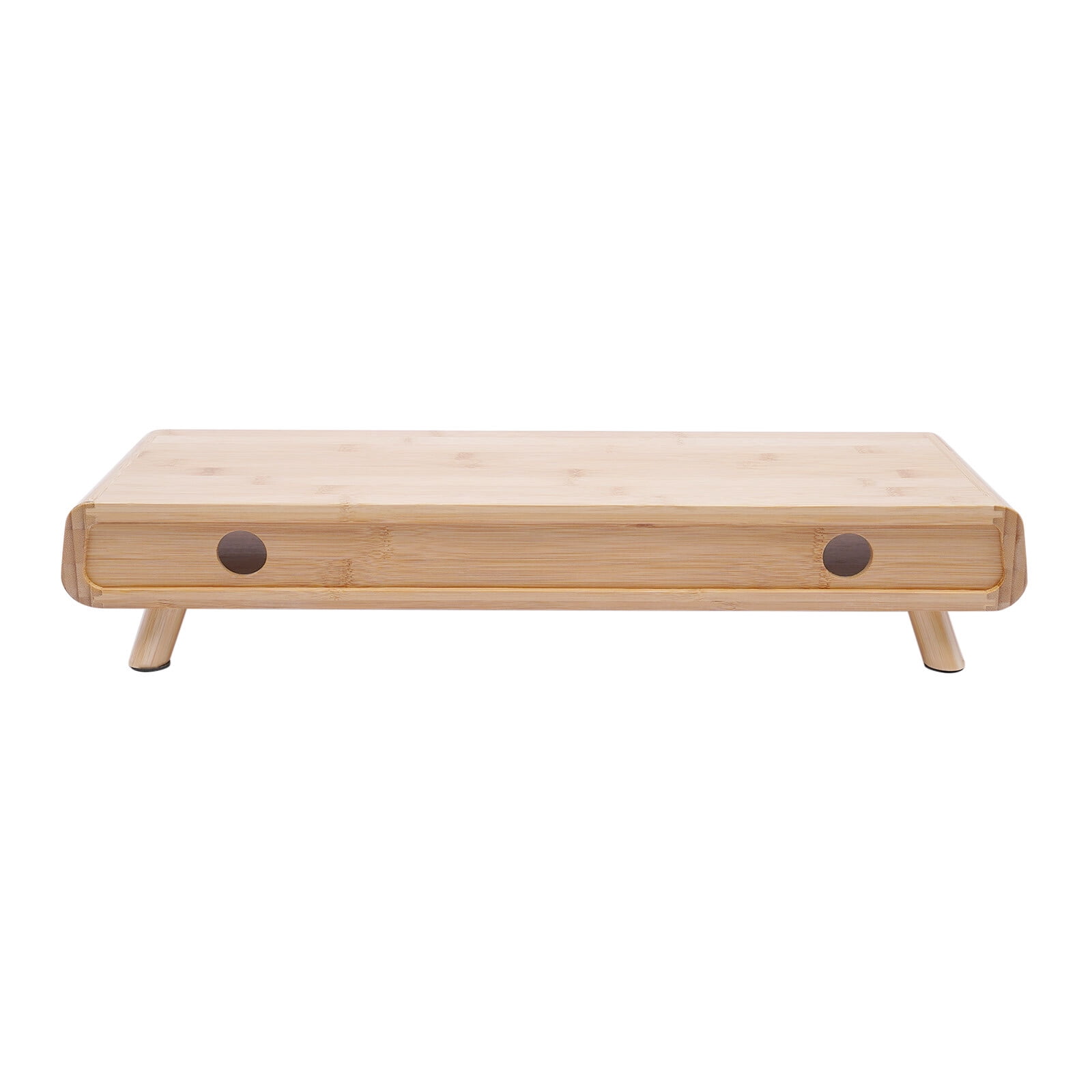 ToppiJoy Bamboo Monitor Stand with Drawer, Wooden Monitor Riser for Desk, Multi-Purpose Computer Monitor Stand for Computer, Laptop